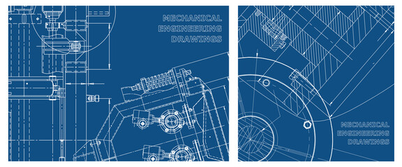 Engineering illustration set. Cover, flyer, banner, background