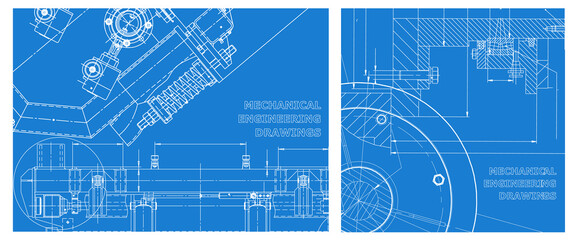 Engineering illustration set. Cover, flyer, banner, background
