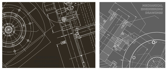 Engineering illustration set. Cover, flyer, banner, background