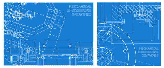 Engineering illustration set. Cover, flyer, banner, background