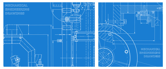 Obraz premium Engineering illustration set. Cover, flyer, banner, background