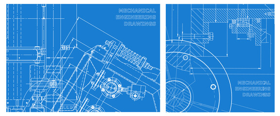 Engineering illustration set. Cover, flyer, banner, background