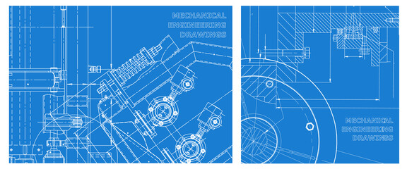 Naklejka premium Engineering illustration set. Cover, flyer, banner, background