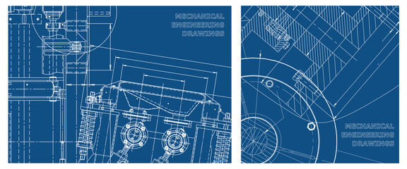 Engineering illustration set. Cover, flyer, banner, background