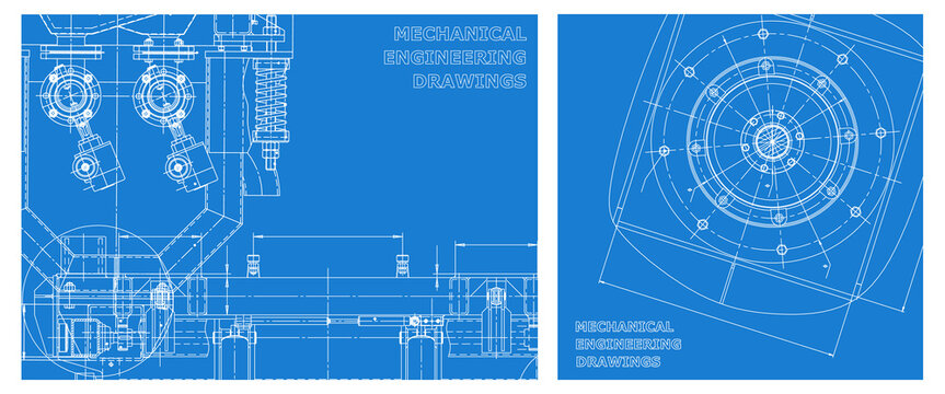 Engineering illustration set. Cover, flyer, banner, background