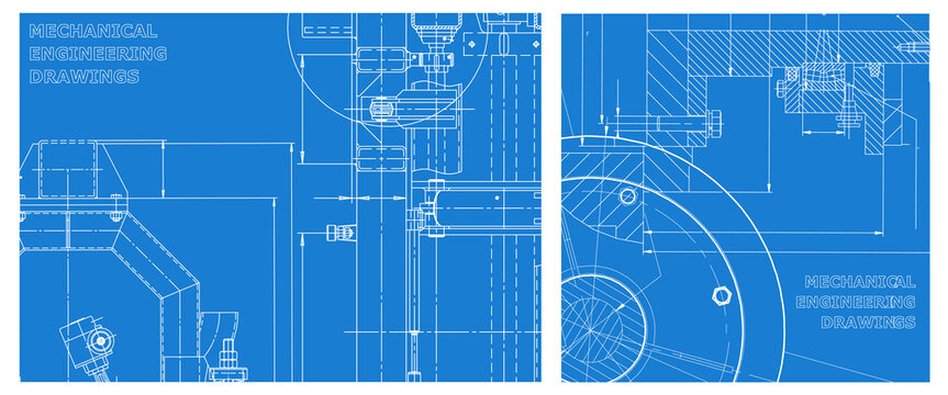 Engineering illustration set. Cover, flyer, banner, background