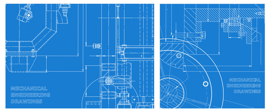 Engineering illustration set. Cover, flyer, banner, background