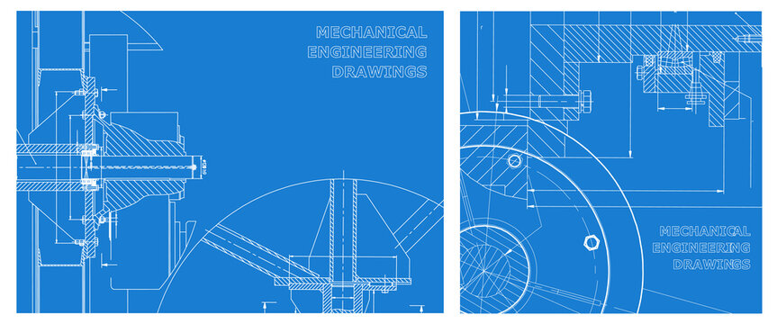 Engineering illustration set. Cover, flyer, banner, background