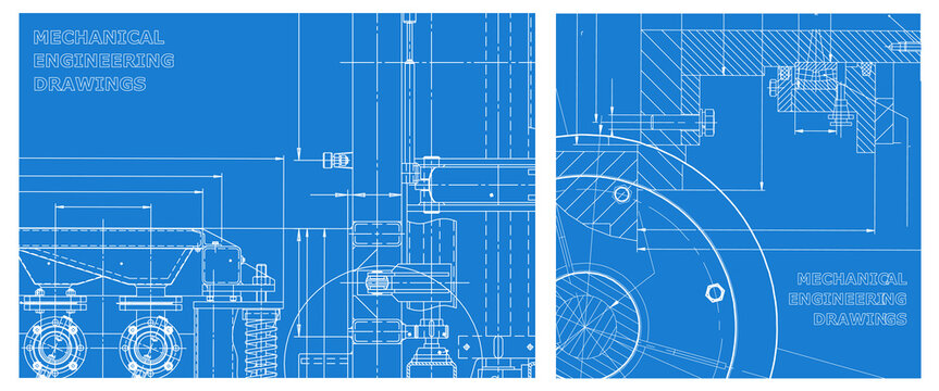 Engineering illustration set. Cover, flyer, banner, background