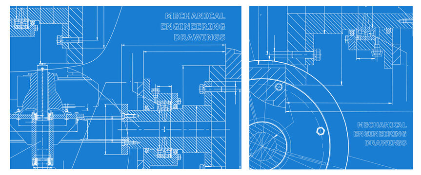 Engineering illustration set. Cover, flyer, banner, background