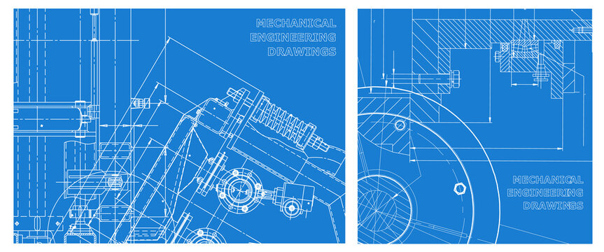 Engineering illustration set. Cover, flyer, banner, background