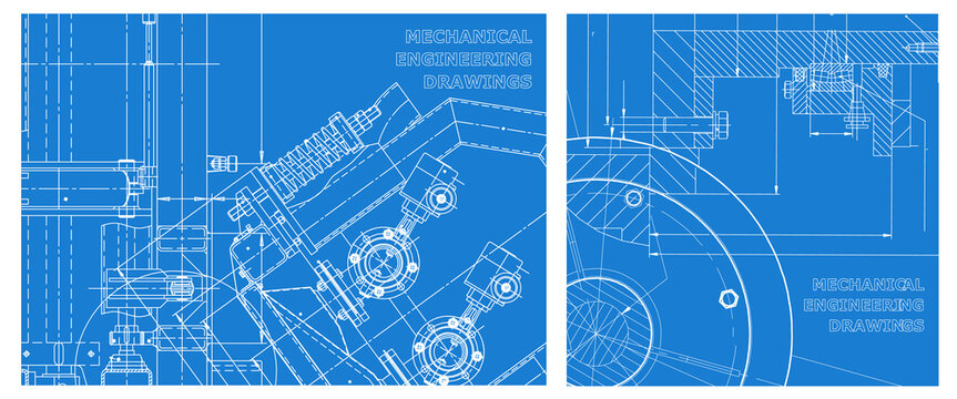 Engineering illustration set. Cover, flyer, banner, background
