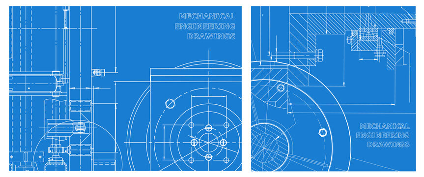 Engineering illustration set. Cover, flyer, banner, background