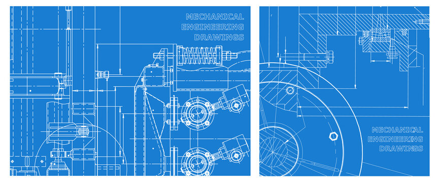 Engineering illustration set. Cover, flyer, banner, background