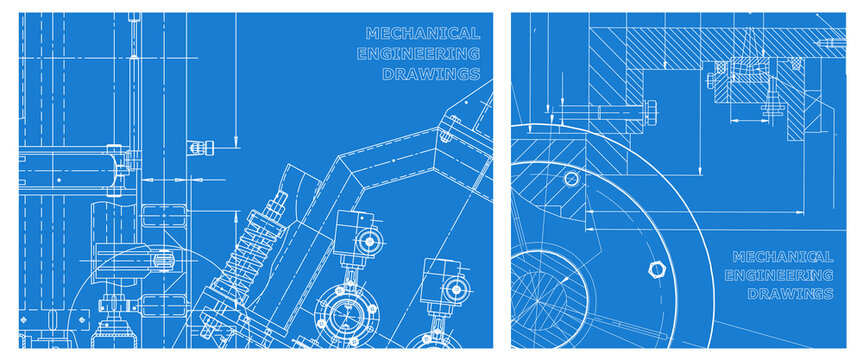 Engineering illustration set. Cover, flyer, banner, background