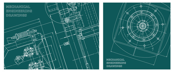 Engineering illustration set. Cover, flyer, banner, background
