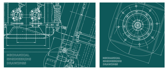 Engineering illustration set. Cover, flyer, banner, background