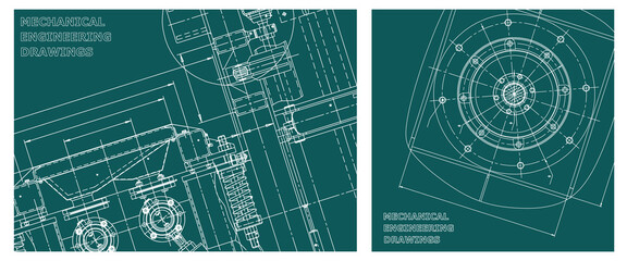 Engineering illustration set. Cover, flyer, banner, background