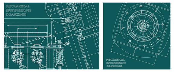 Engineering illustration set. Cover, flyer, banner, background