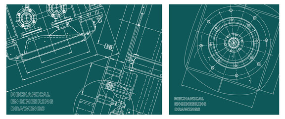 Engineering illustration set. Cover, flyer, banner, background