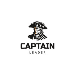 Pirate captain with spyglass in camisole and hat with feather