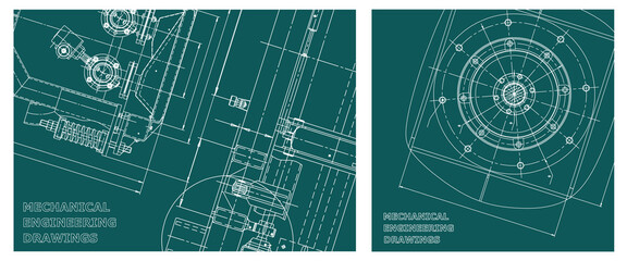 Obraz premium Engineering illustration set. Cover, flyer, banner, background