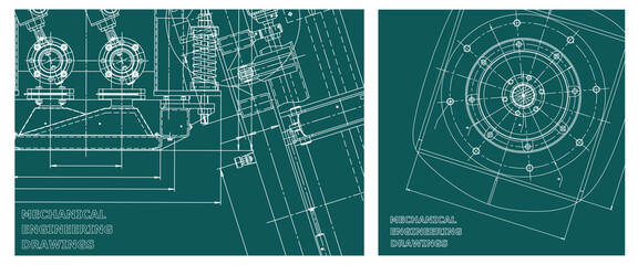 Engineering illustration set. Cover, flyer, banner, background