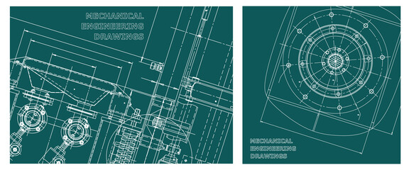 Engineering illustration set. Cover, flyer, banner, background