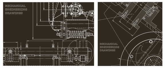 Engineering illustration set. Cover, flyer, banner, background