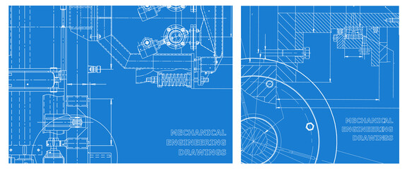 Engineering illustration set. Cover, flyer, banner, background