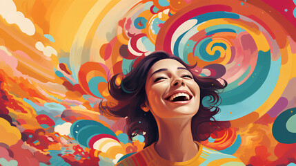 Obraz na płótnie Canvas HAPPINESS. illustration concept