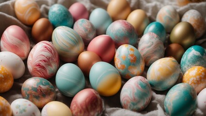 Fototapeta na wymiar Soft Hues of Easter Egg Elegance