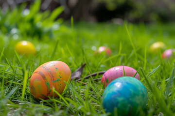 Fototapeta premium eggs in grass