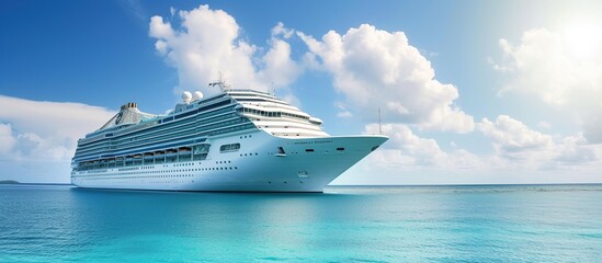 cruise ship in the ocean - obrazy, fototapety, plakaty