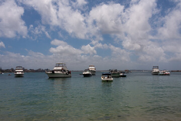 boats on the beach at Jibbon Beach, Bundeena, Royal National Park, NSW, Australia