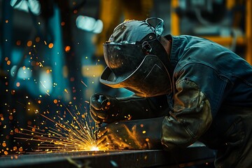 portrait of a welder doing welding work