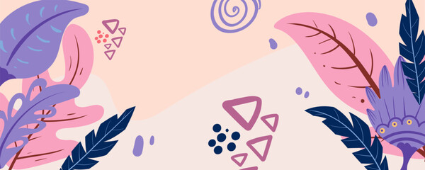 Banner landscape Nature floral background with copy space for text, for banner, greeting card, poster and advertising