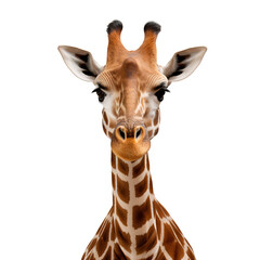 Obraz premium Giraffe head close up isolated on transparent background