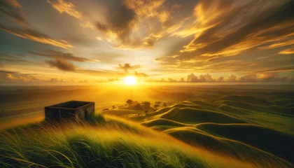 Dekokissen 夕焼けに染まる草原 © freehand
