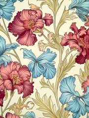 Türaufkleber Art Nouveau-inspired Floral Patterns: Exquisite Nature Artwork with Botanical Elegance © Michael