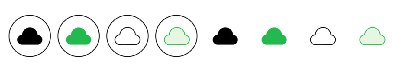 Cloud icon set. cloud vector icon