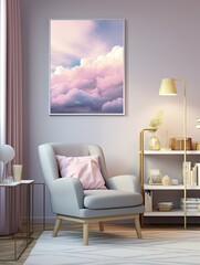 Dreamy Pastel Cloudscapes wall art: Soft Hues of the Sky Canvas