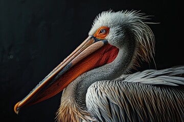 Portrait macro Pink Majesty Graceful Pelican in Natural Splendor AI Generative