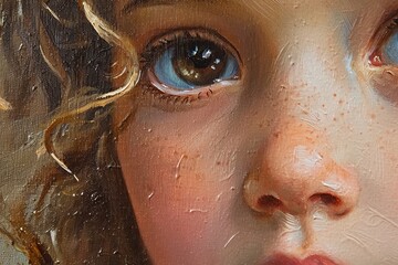 close up from an oil painting on canvas generative ai