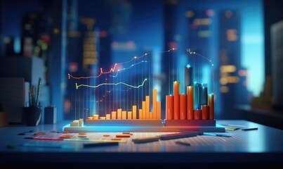 Abstract financial background with charts and graphs. 
