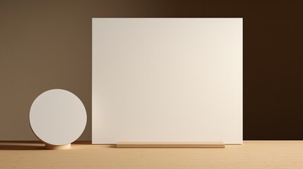 A minimalist design of a DIY demonstration with blank materials  AI generated