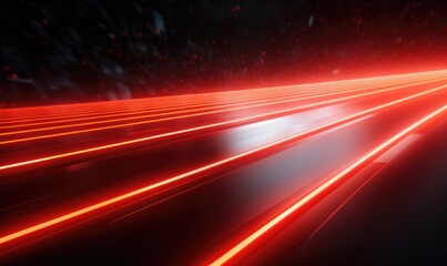 Fototapeta premium abstract background of speed motion on the road with bokeh. red energy lines