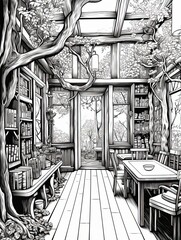 Quaint Teashop Interiors: Tree Line Art | Teashop by the Woods