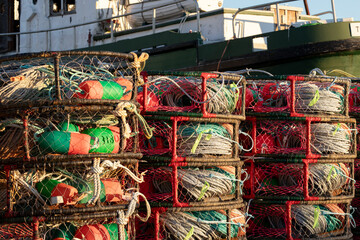 Fototapeta na wymiar Crab Pots at Ilwaco Waterfront