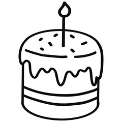 Cake outline doodle hand drawn